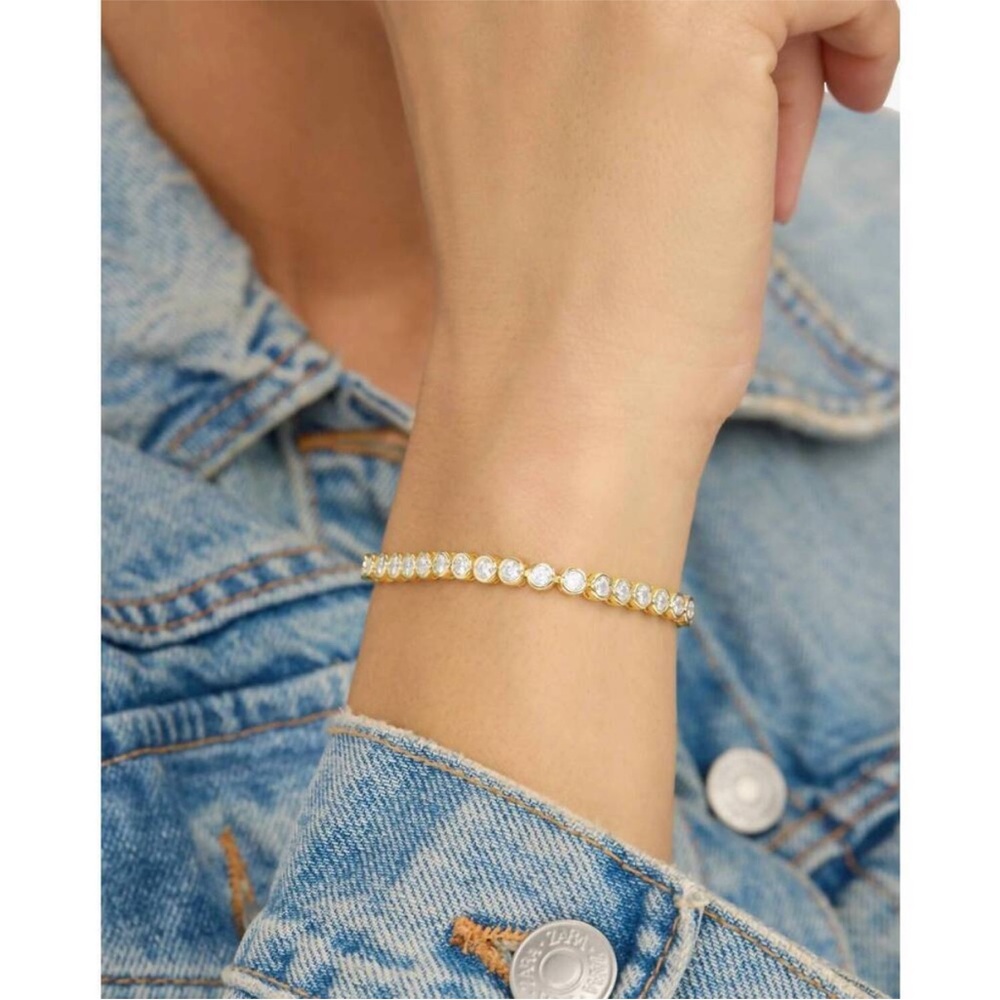 MELINDA MARIA Gold Baroness Diamond Tennis Bracelet